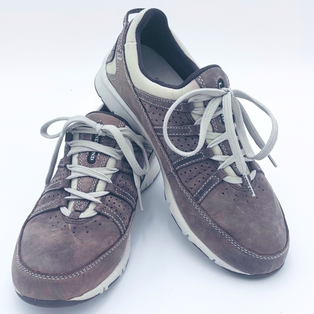 Lands' End Women's Size 8 Brown Suede Comfortable Lace Up Walking Shoes EUC